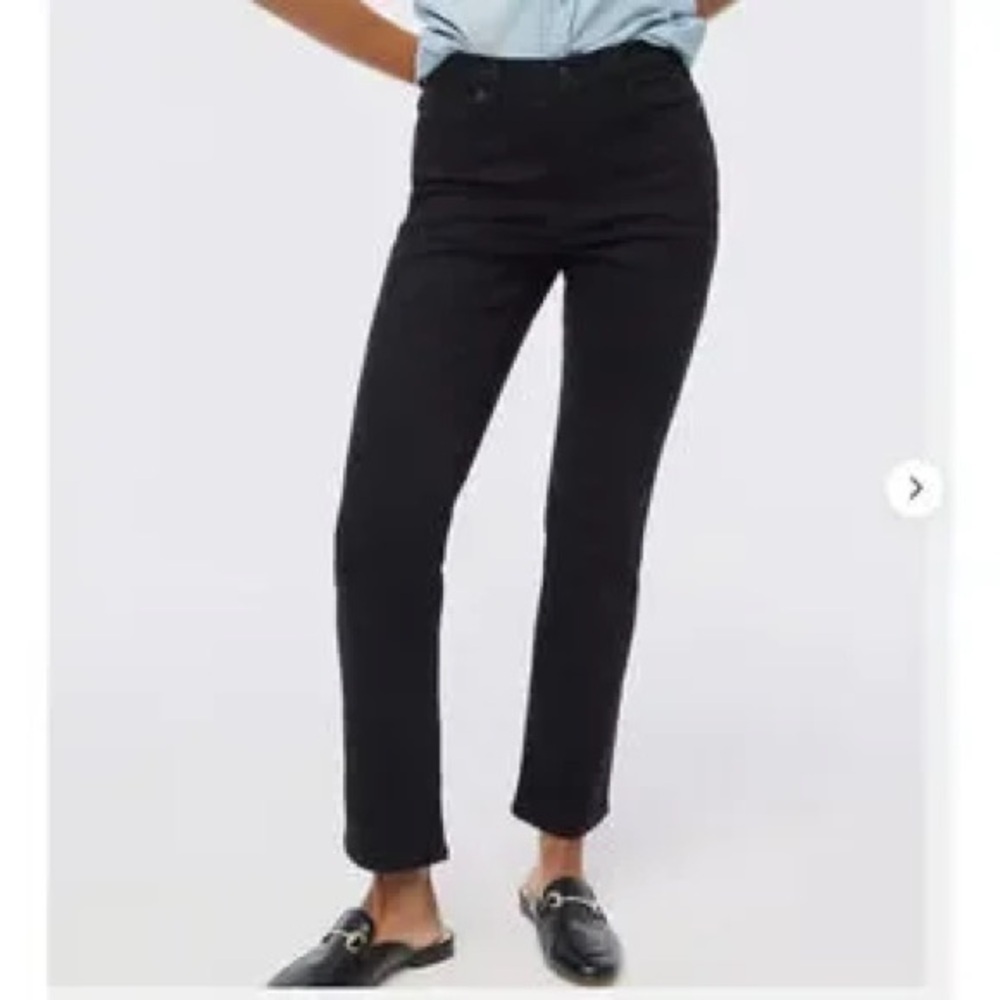 J. Crew Factory Petite Flare Crop Black Jean in All-Day Stretch